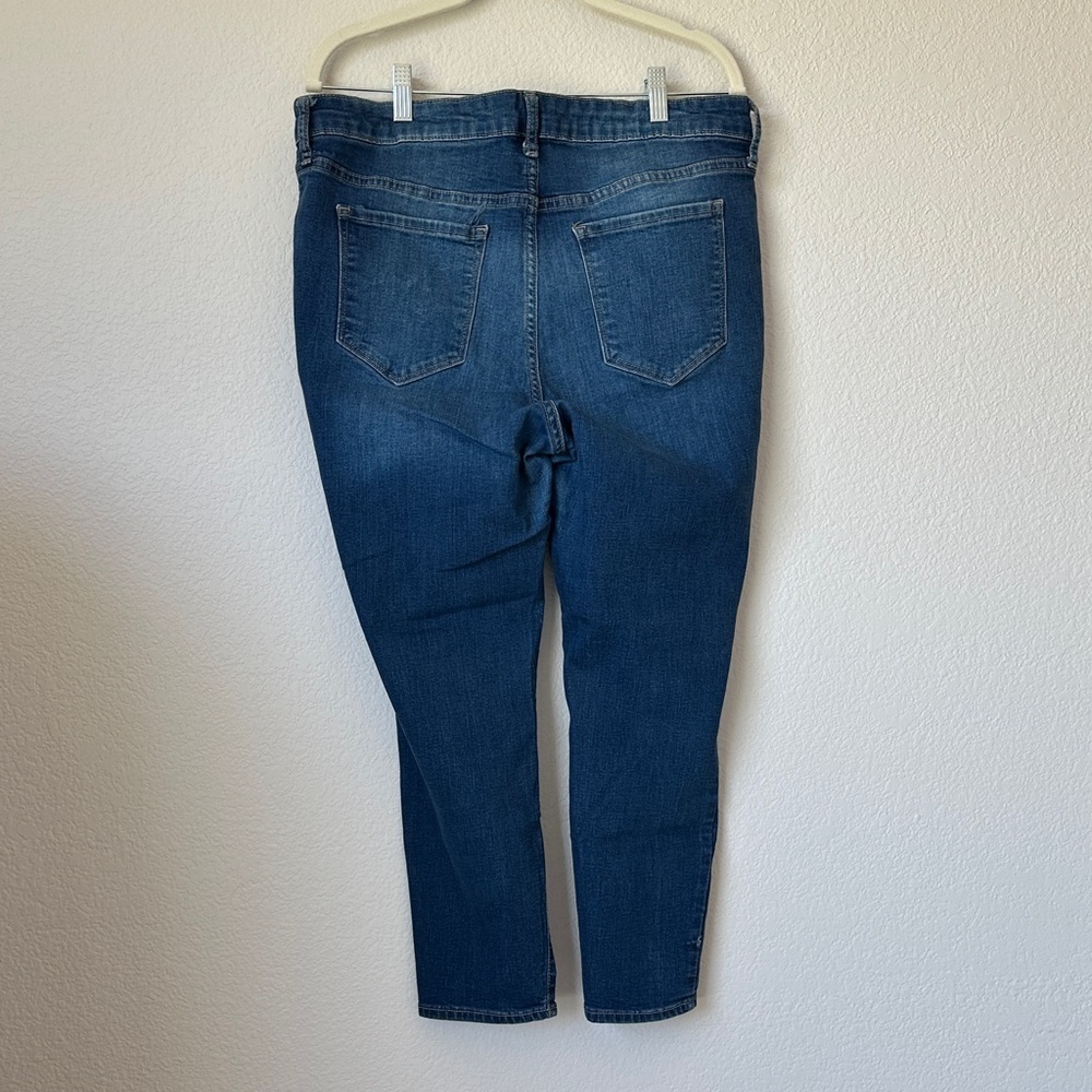 Old Navy Rockstar Mid Rise Cropped Jeans Dark Wash Skinny Ankle Sz 16 - Picture 5 of 11